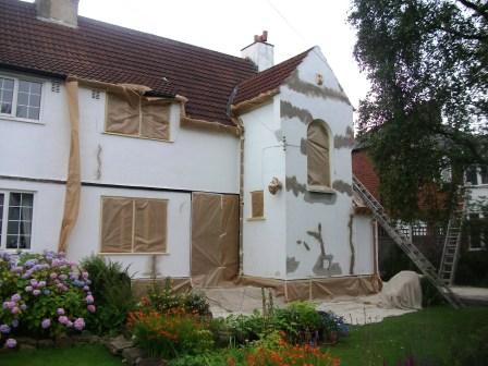 A house being repaired