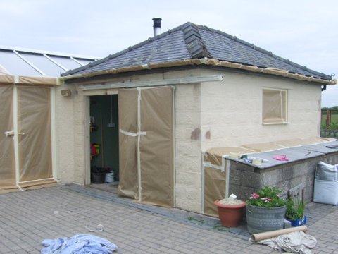 Masking a house for spray best sale painting