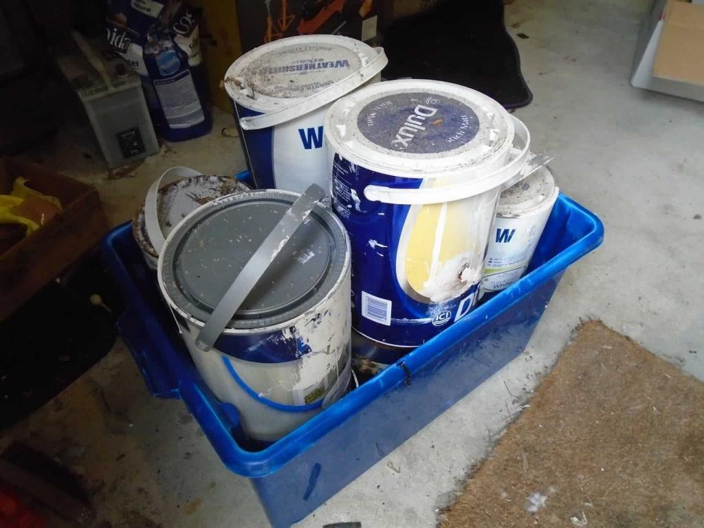 Paints can ready to take the rubbish tip